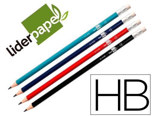 Lapis de grafite com borracha triangular hb , Liderpapel , 54952 , 8423473549524